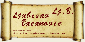 Ljubisav Bacanović vizit kartica